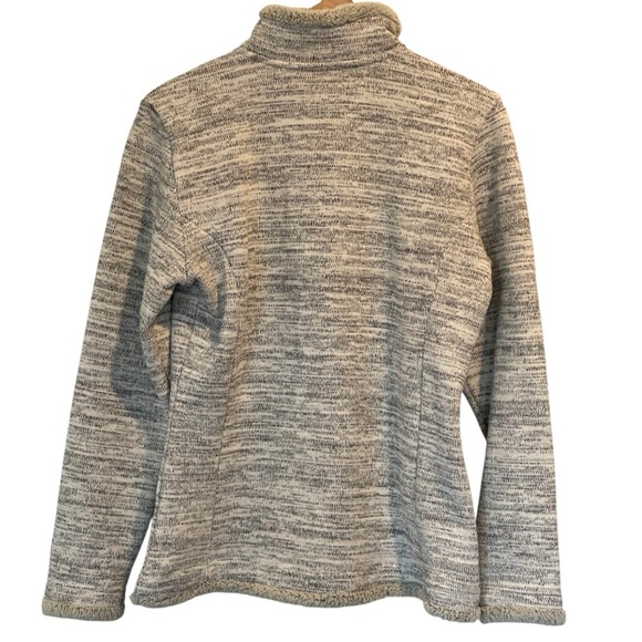 Kuhl Women’s Alaska Quarter-Zip Pullover, Faux Shearling Trim, Gray/Cream, Sz L - Picture 3 of 16